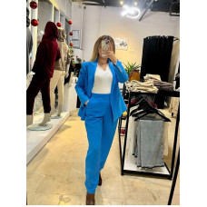 Yandan Fermuarlı Mavi Pantolon