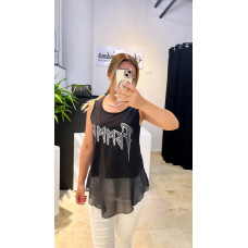 Tül Detaylı Askılı Bluz