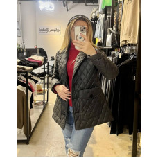 Siyah Cepli Şişme Kısa Mont