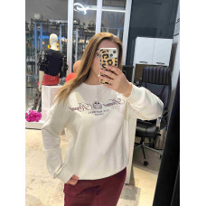 Bordo Yazı Detaylı Sweat