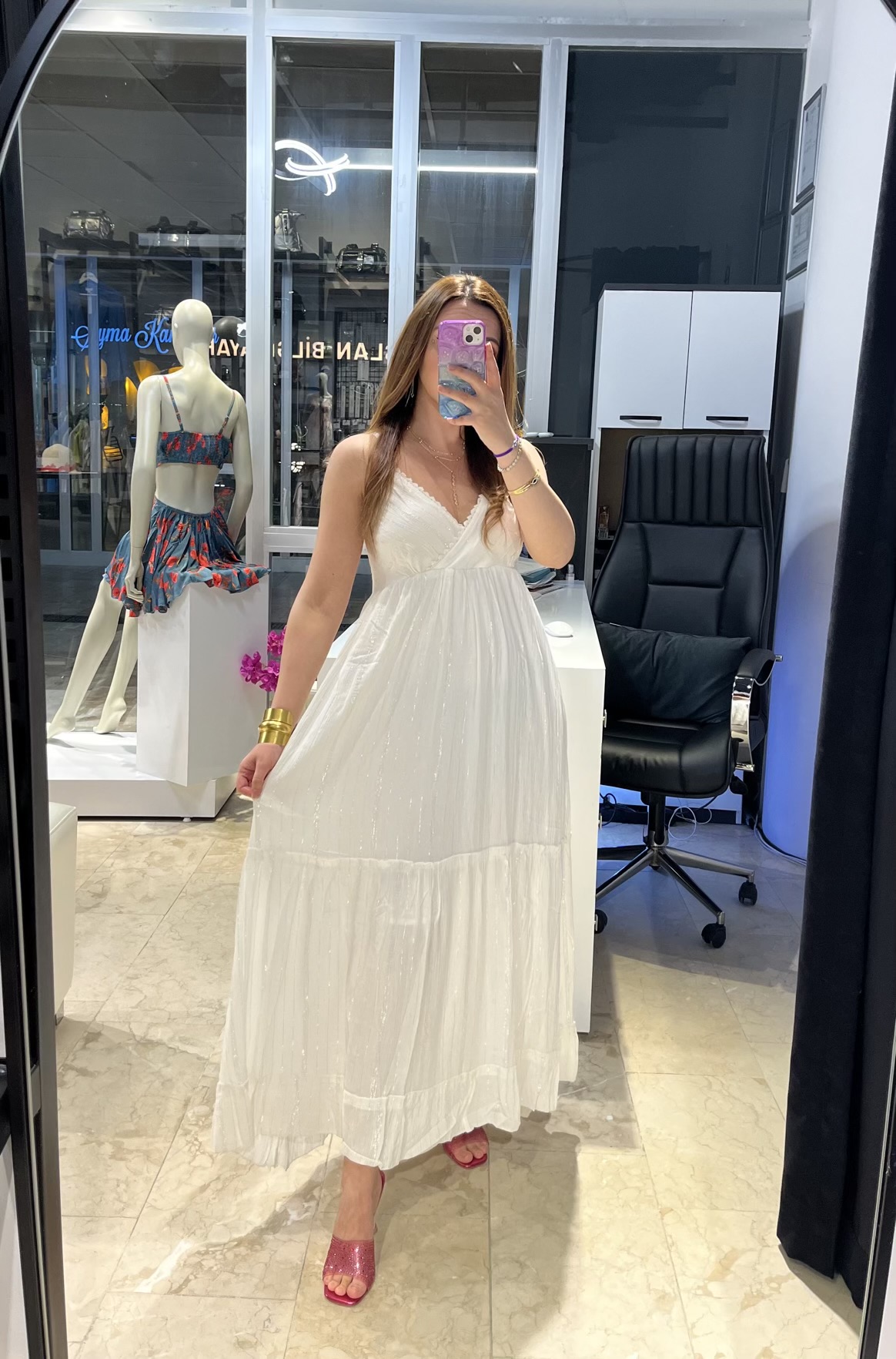 Beyaz Düş Maxi Elbise